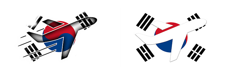 Image showing Nation flag - Airplane isolated - South Korea