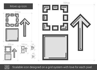 Image showing Move up line icon.
