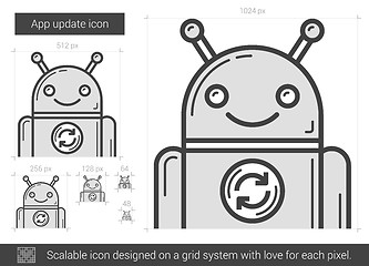 Image showing App update line icon.