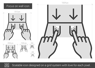 Image showing Wall focus line icon.