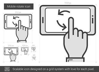 Image showing Mobile rotate line icon.