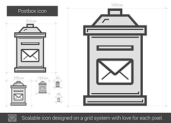 Image showing Postbox line icon.