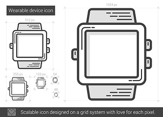 Image showing Wearable device line icon.