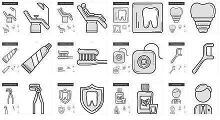 Image showing Stomatology line icon set.