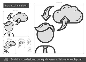 Image showing Data exchange line icon.