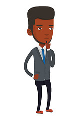 Image showing Young businessman thinking vector illustration.