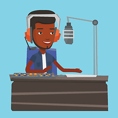 Image showing Male dj working on the radio vector illustration