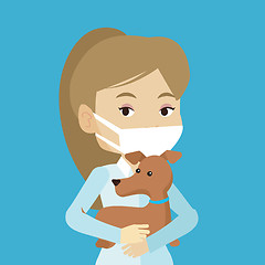 Image showing Veterinarian with dog in hands vector illustration