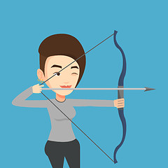 Image showing Archer training with the bow vector illustration.
