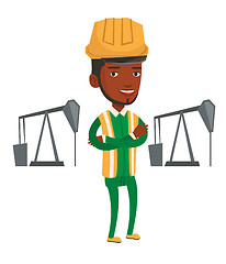 Image showing Cnfident oil worker vector illustration.