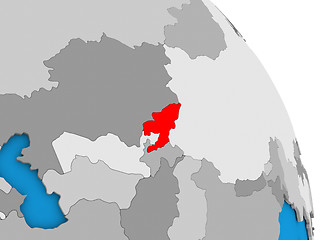 Image showing Kyrgyzstan on globe