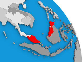 Image showing Malaysia on globe