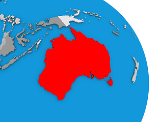 Image showing Australia on globe