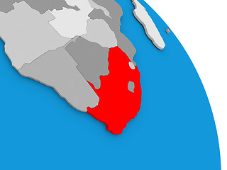 Image showing South Africa on globe