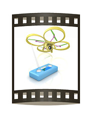 Image showing Drone with remote controller. The film strip