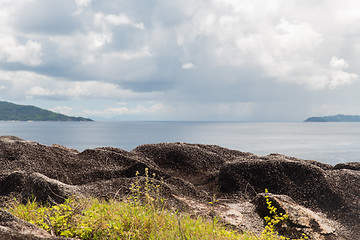 Image showing view from island to indian ocean on seychelles