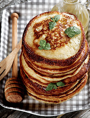 Image showing Pancakes with Honey