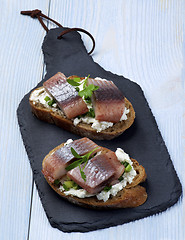 Image showing Marinated Herring Sandwiches