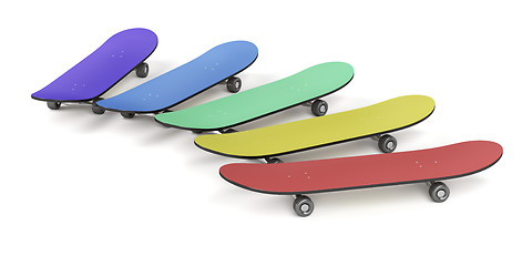 Image showing Skateboards with different colors