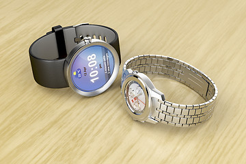 Image showing Smart and mechanical wrist watches