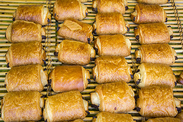 Image showing Freshly baked French chocolate bread