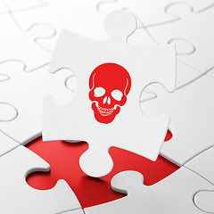 Image showing Health concept: Scull on puzzle background