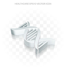 Image showing Healthcare icon: Flat metallic 3d DNA, transparent shadow, EPS 10 vector.