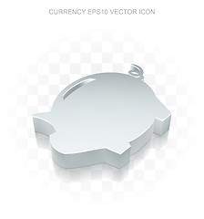 Image showing Banking icon: Flat metallic Money Box, transparent shadow, EPS 10 vector.