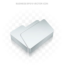 Image showing Finance icon: Flat metallic 3d Folder, transparent shadow, EPS 10 vector.