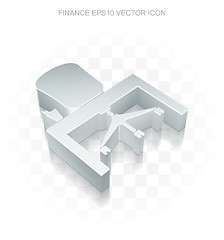 Image showing Finance icon: Flat metallic 3d Office, transparent shadow, EPS 10 vector.