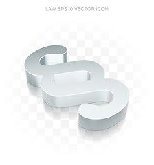 Image showing Law icon: Flat metallic 3d Paragraph, transparent shadow, EPS 10 vector.