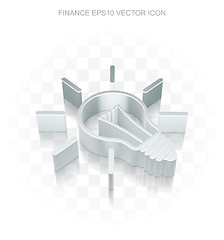 Image showing Finance icon: Flat metallic 3d Light Bulb, transparent shadow, EPS 10 vector.