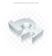 Image showing Science icon: Flat metallic 3d Microscope, transparent shadow, EPS 10 vector.