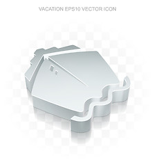 Image showing Travel icon: Flat metallic 3d Ship, transparent shadow, EPS 10 vector.