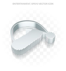 Image showing Holiday icon: Flat metallic 3d Christmas Hat, transparent shadow, EPS 10 vector.