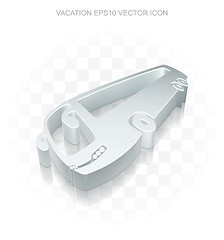 Image showing Travel icon: Flat metallic 3d Bus, transparent shadow, EPS 10 vector.