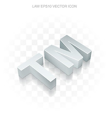 Image showing Law icon: Flat metallic 3d Trademark, transparent shadow, EPS 10 vector.