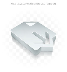 Image showing Web design icon: Flat metallic 3d Download, transparent shadow, EPS 10 vector.