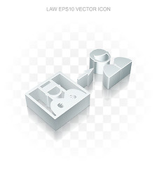 Image showing Law icon: Flat metallic 3d Criminal Freed, transparent shadow, EPS 10 vector.