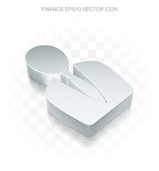 Image showing Business icon: Flat metallic 3d Business Man, transparent shadow, EPS 10 vector.