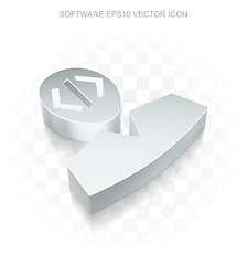 Image showing Software icon: Flat metallic 3d Programmer With Cloud, transparent shadow EPS 10 vector.