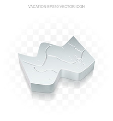 Image showing Travel icon: Flat metallic 3d Map, transparent shadow, EPS 10 vector.