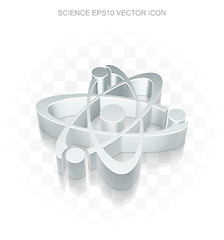 Image showing Science icon: Flat metallic 3d Molecule, transparent shadow, EPS 10 vector.