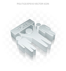 Image showing Politics icon: Flat metallic 3d Election, transparent shadow, EPS 10 vector.