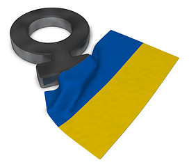 Image showing symbol for feminine and flag of the ukraine - 3d rendering