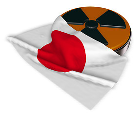 Image showing nuclear symbol and flag of japan on white background - 3d illustration