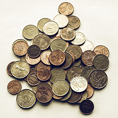 Image showing Vintage Euro coins