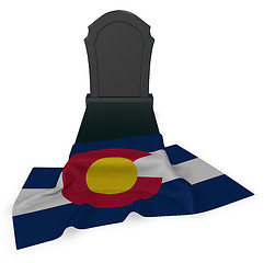 Image showing gravestone and flag of colorado - 3d rendering