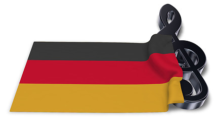 Image showing clef symbol and german flag - 3d rendering