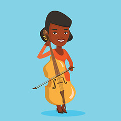 Image showing Woman playing cello vector illustration.